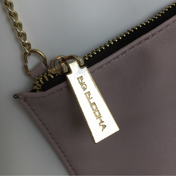 Big Buddha Small Crossbody Bag Lavender Purple With Gold Chainlink Strap - Picture 7 of 14